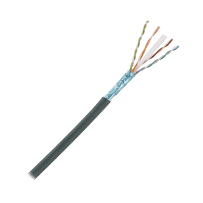 Bobina de Cable Planta Externa con Gel, de 4 Pares, Cat6A, Blindado F/UTP, Color Negro, 305 Metros (1000 Pies)