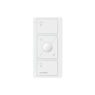 Control remoto PICO 3 botones encender/apagar, subir/bajar intensidad, color blanco, complemente con un atenuador Caseta, RA2, RadioRa2.