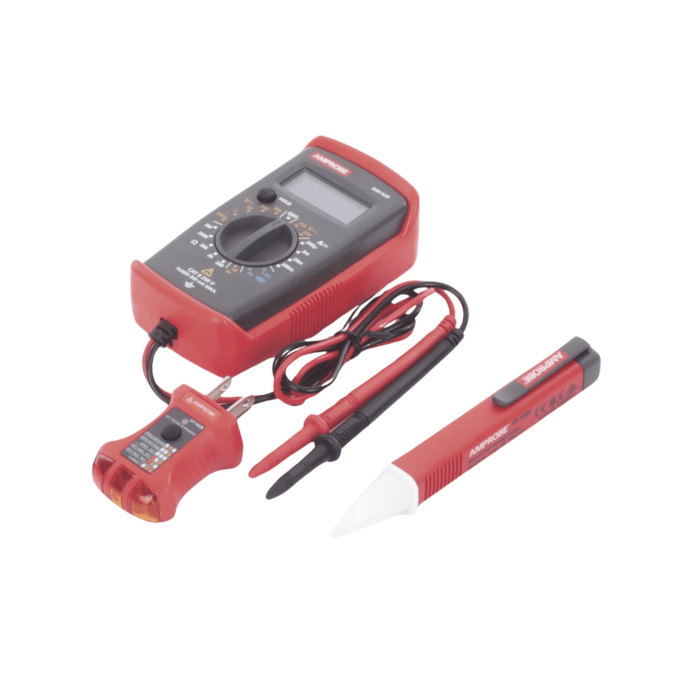 PK110-l-1 KIT Básico 3 en 1 con Multímetro Digital + Detector de Tensión sin Contacto + Comprobador de Fase GFCI PK-110 1