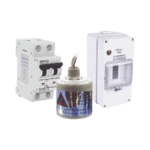 Kit de Centro de Carga Para Corriente Directa, Breaker de hasta 800 Vcc de 16 A con Supresor de Descargas Atmosféricas. PL16ACD-l