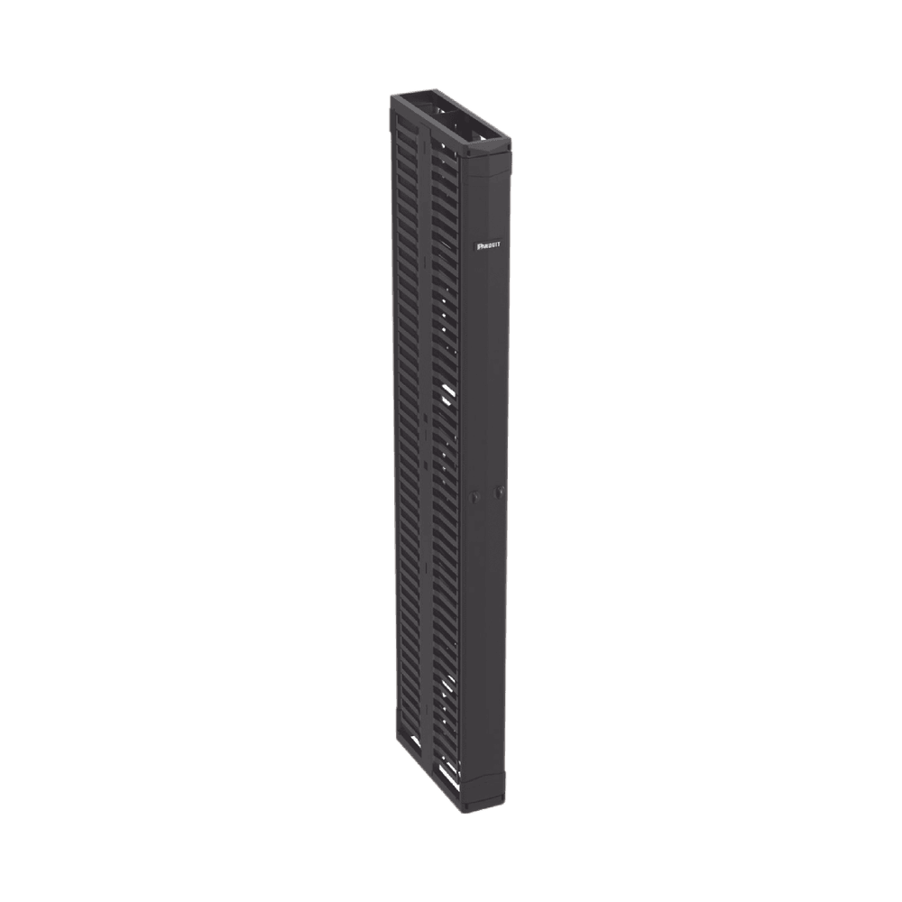 PR2VD06-l Organizador Vertical PatchRunner™, Doble (Frontal y Posterior), Para Rack Abierto de 45 Unidades, 6in de Ancho, Color Negro PR2VD06 1