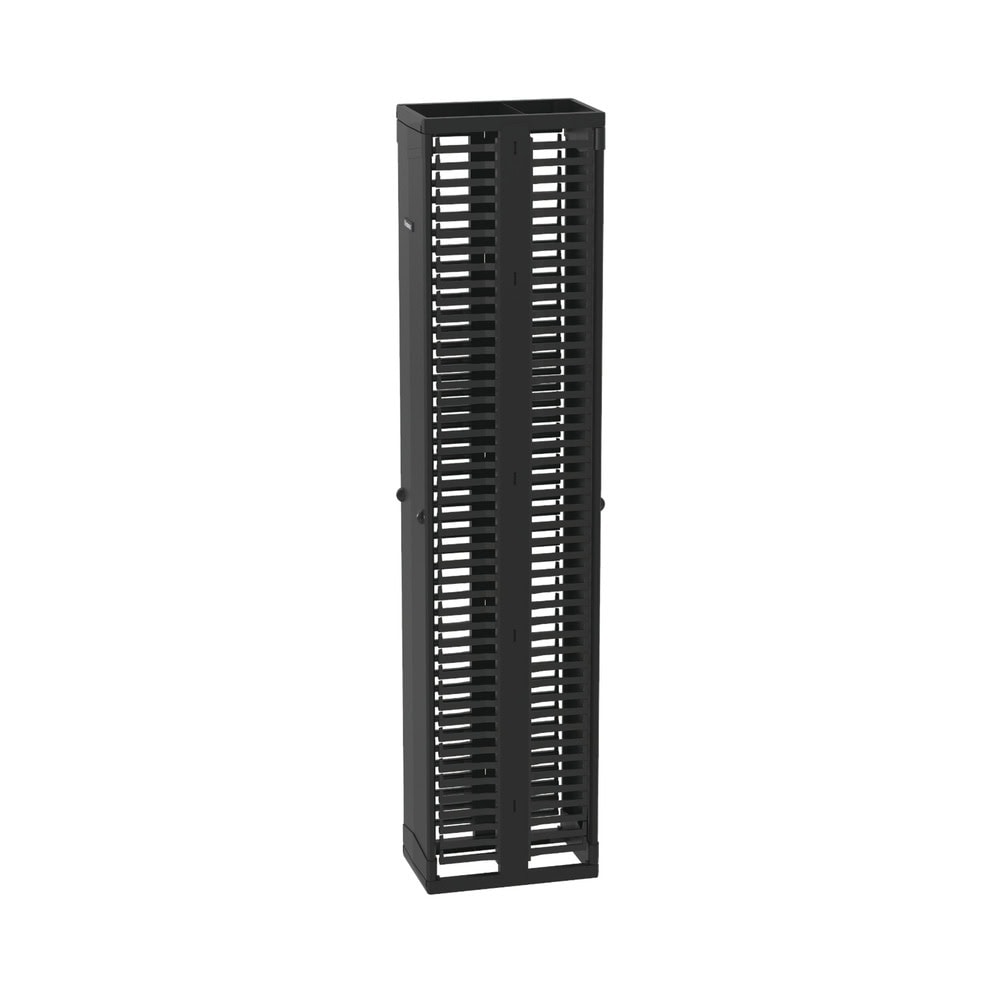 PR2VD12-LAT-IZQ-l Organizador Vertical PatchRunner™, Doble (Frontal y Posterior), Para Rack Abierto de 45 Unidades, 12in de Ancho, Color Negro PR2VD12 3