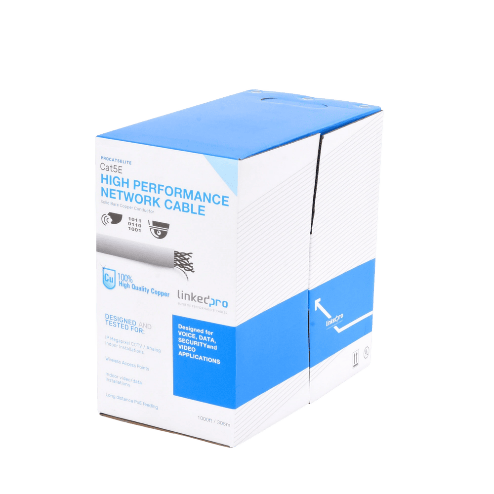 PROCAT5ELITE-AD-1-l Bobina de Cable de 305 Metros (1000 Pies), Cat5e, 24 AWG, Color Gris, UL, para Aplicaciones en Videovigilancia, Redes de Datos. Uso Interior PRO-CAT-5E-LITE 2