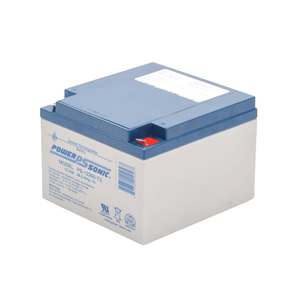 PS12260F2-AD-1-l Batería 12V, 26AH, Para Respaldo, Tecnologías AGM/VRLA, 5 Años Vida Útil, Terminales F2, Reconocida UL PS-12260-F2 2