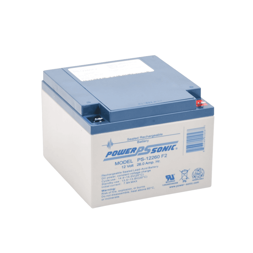 PS12260F2-AD-2-l Batería 12V, 26AH, Para Respaldo, Tecnologías AGM/VRLA, 5 Años Vida Útil, Terminales F2, Reconocida UL PS-12260-F2 3