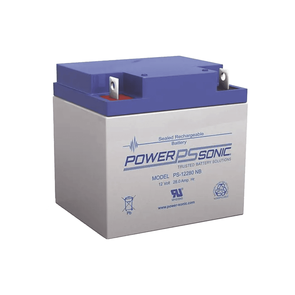 PS12280NB-l Batería 12V, 28AH, Para Respaldo, Tecnologías AGM/VRLA, 5 Años Vida Útil, Terminales NB, Reconocida UL PS-12280-NB 1