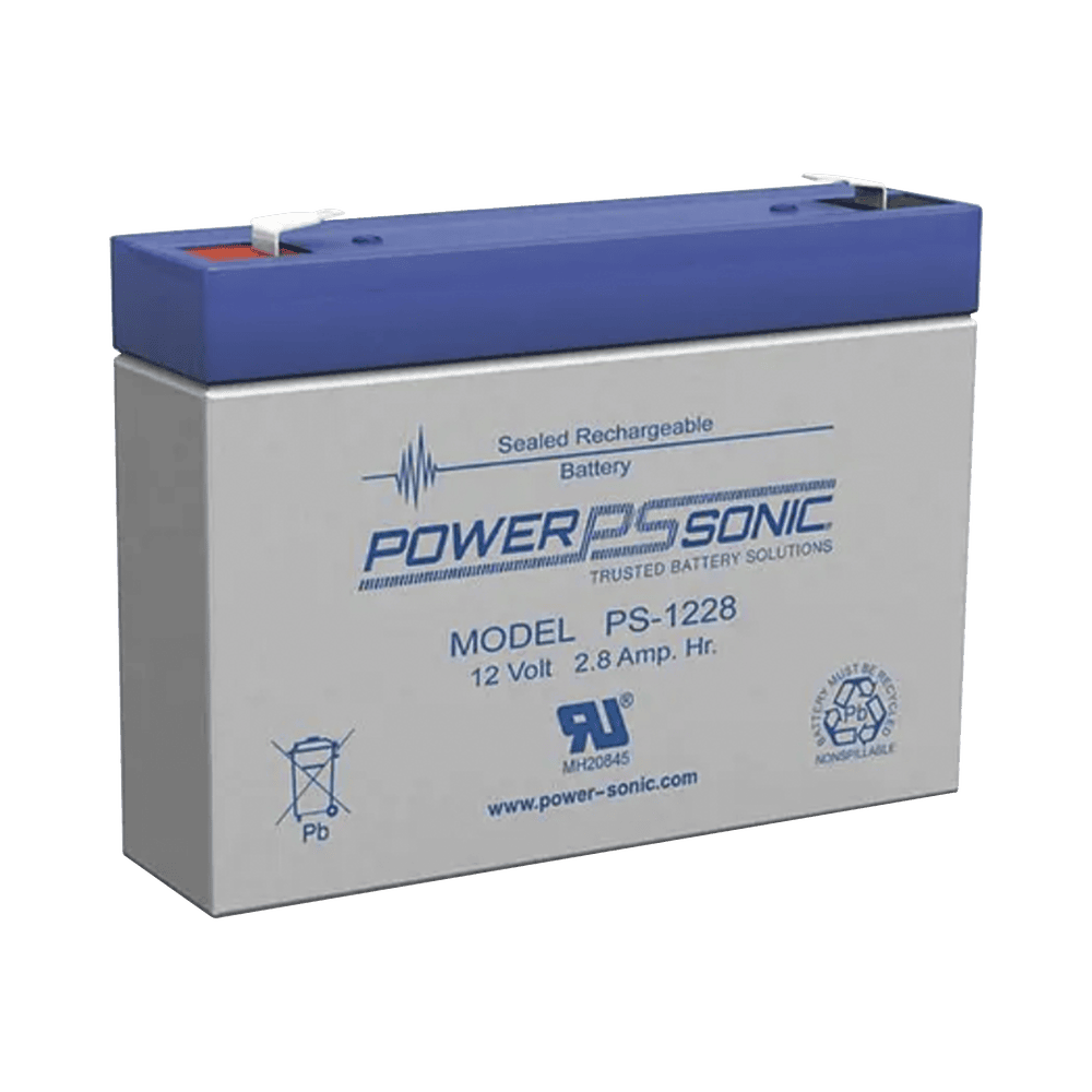 PS1228F1-l Batería 12V, 2.8AH, Para Respaldo, Tecnologías AGM/VRLA, 5 Años Vida Útil, Terminales F1, Reconocida UL PS-1228-F1 1