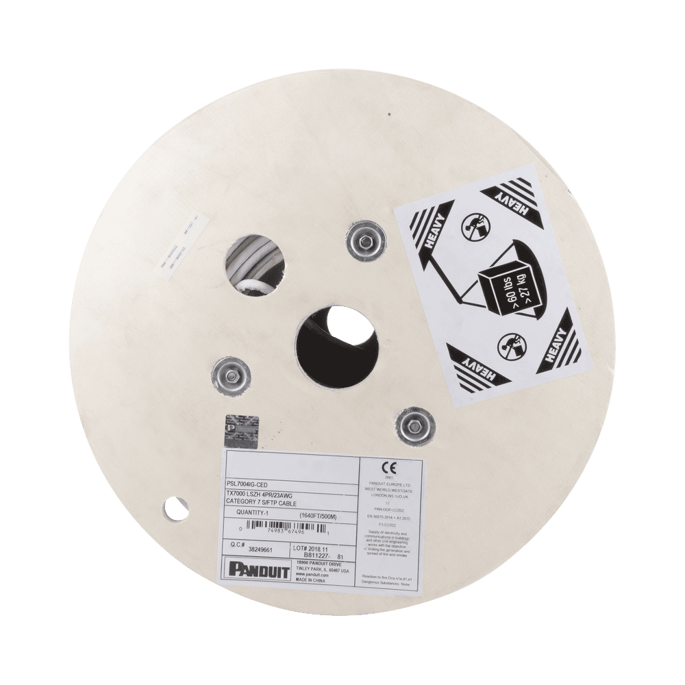 PSL7004IGCED-AD-2-l Bobina de Cable Blindado S/FTP de 4 Pares, Cat7, Inmune a Ruido e Interferencias, LSZH (Bajo Humo, Cero Halógenos), Color Gris, Bobina de 500 Metros (1640 Pies) PSL7004IG-CED 3