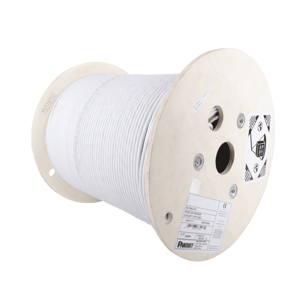 PSL7004IGCED-l Bobina de Cable Blindado S/FTP de 4 Pares, Cat7, Inmune a Ruido e Interferencias, LSZH (Bajo Humo, Cero Halógenos), Color Gris, Bobina de 500 Metros (1640 Pies) PSL7004IG-CED 1