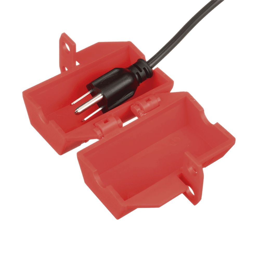 PSLCL110-l Dispositivo de Bloqueo LOTO para Enchufes de 120 Vca, Fabricado con Polipropileno, Color Rojo PSL-CL110 1