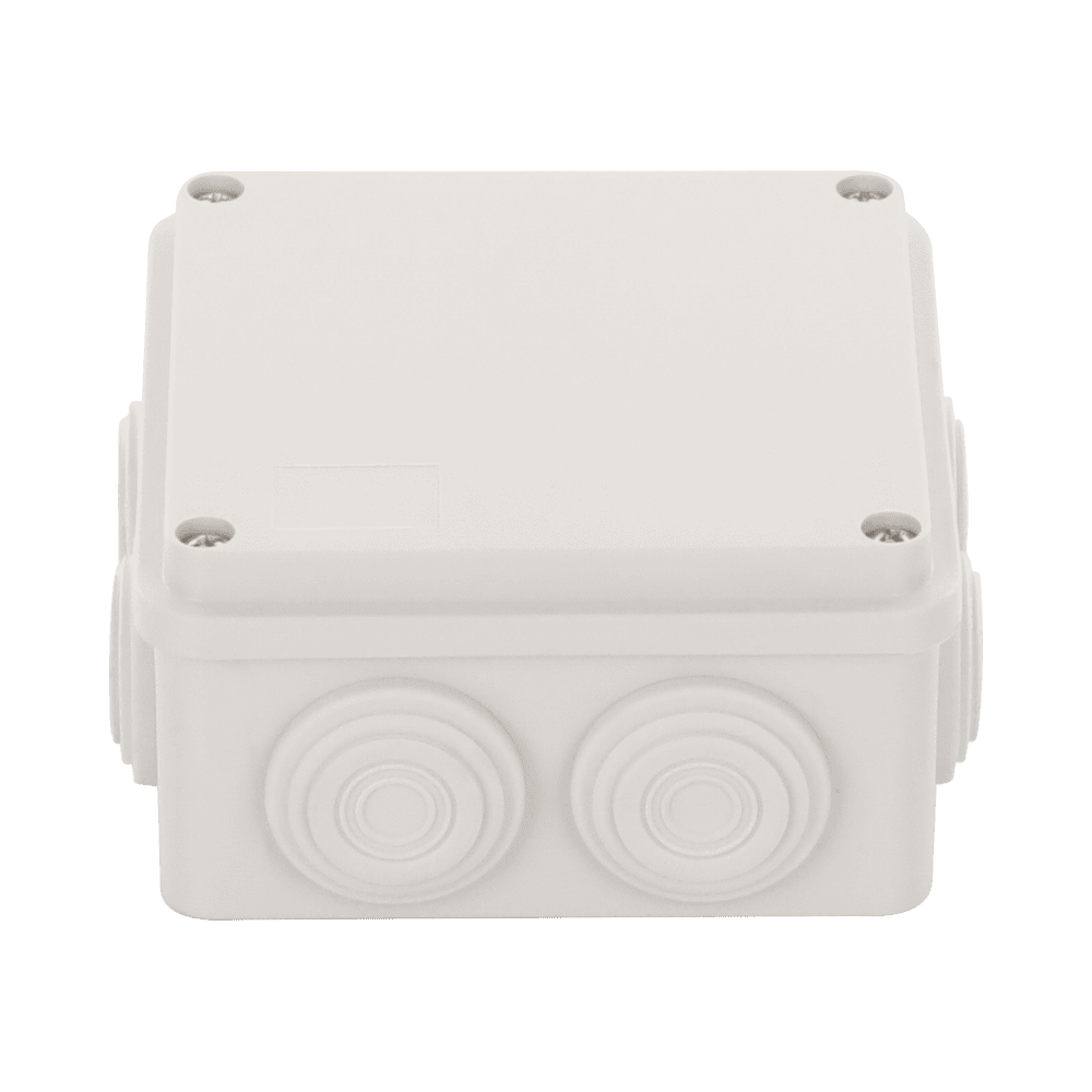 PST1010ER-l-1 Caja Derivación-Conexión de Plástico (100 X 100 X 54 mm) con 7 Glándulas de Goma. Para Instalaciones Comerciales, Residenciales e Industriales. Incluye Tornillería para su Tapa. PST-1010-ER 1