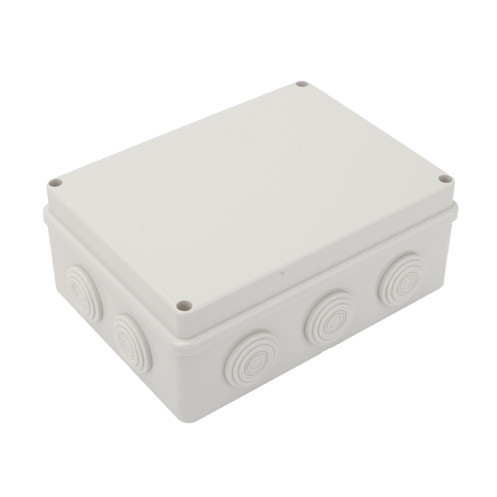 PST1419ER-l Caja Derivación-Conexión de Plástico (140 X 190 X 76 mm) con 10 Glándulas de Goma. Para Instalaciones Comerciales, Residenciales e Industriales. Incluye Tornillería para su Tapa. Funciona También como Registro. PST-1419-ER 1
