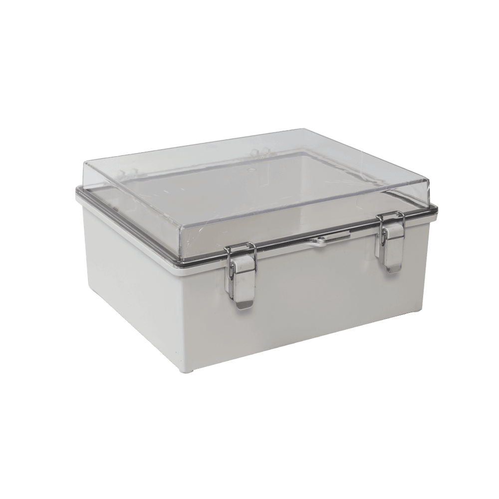 PST172211ET-l Gabinete Plástico ABS, Puerta Transparente, Uso en Intemperie IP66 (170 x 220 x 110 mm) Cierre por Broches Inoxidables y Permite Cerrado por Candado y Llave (Perno 5mm) No Incluido PST-1722-11ET 1