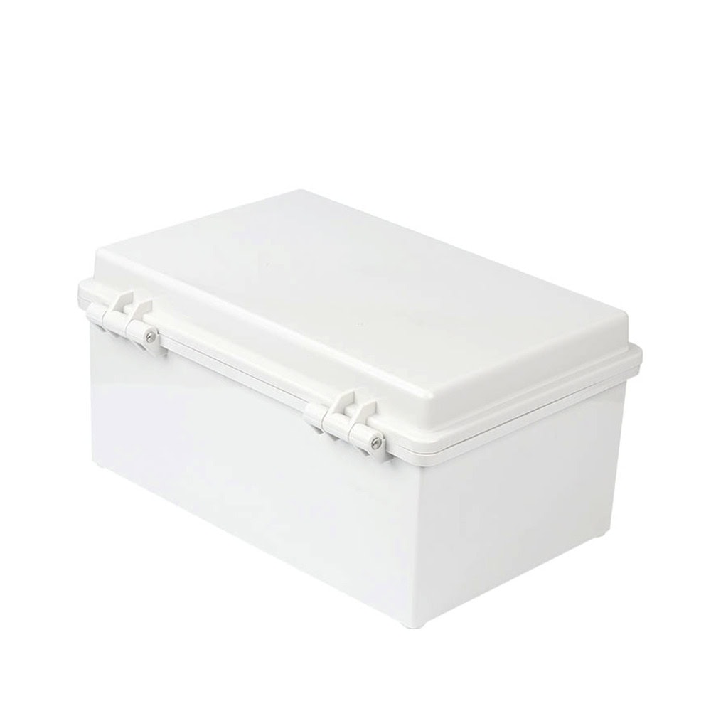 PST192914E-LAT-IZQ-l Gabinete de Plástico ABS, Uso en Intemperie IP66 (190 x 290 x 140 mm) cierre por broche Inoxidable y Permite Cerrado con Candado y Llave (Perno 5mm) No Incluido PST-1929-14E 2