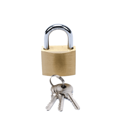 Candado de Latón Cuerpo 40 x 40 mm Con 3 Llaves. Diam. de Perno: 6.2 mm