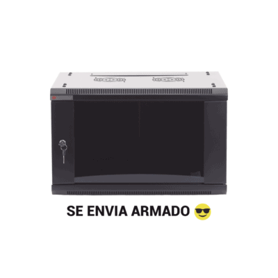 Gabinete PRECISION, Con Puerta de Cristal Templado, de 19in, 6UR, 450mm de Profundidad, Color Negro