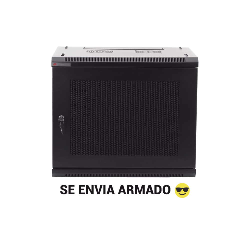 PSTC09645BDP-l Gabinete PRECISION, Con Puerta Perforada, de 19in, 9UR, 450mm de Profundidad, Color Negro PSTC-09-645BDP 1