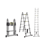 Escalera Telescópica de Aluminio Tipo Tijera de 1.9 + 1.9 Metros de Altura PSTH10002-AD-1-l