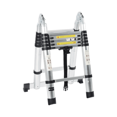 Escalera Telescópica de Aluminio Tipo Tijera de 1.9 + 1.9 Metros de Altura