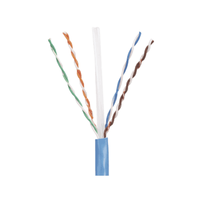 Bobina de Cable UTP 305 Metros (1000 Pies) de Cobre, PanNet, Azul, Categoría 5e (24 AWG), PVC (CM), de 4 Pares