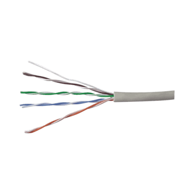 Bobina de Cable UTP 305 Metros (1000 Pies) de Cobre, PanNet, Gris, Categoría 5e (24 AWG), PVC (CM), de 4 Pares