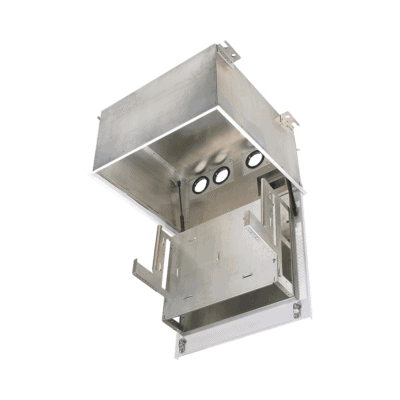 Gabinete PanZone Premium, de Montaje en Techo, Con 2 UR Para Equipo Activo y 6 UR Para Paneles de Parcheo, Fabricado en Acero, Color Blanco