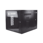 Gabinete PanZone de Montaje en Pared, de 19in, Puerta con Ventana de Seguridad, 12 UR, 762mm de Profundidad, Color Negro PZWMC1230W-AD-3-l