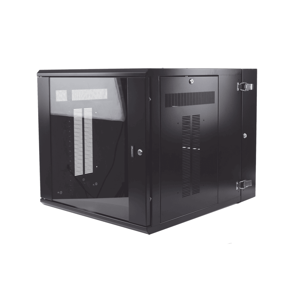 PZWMC1230W-AD-3-l Gabinete PanZone de Montaje en Pared, de 19in, Puerta con Ventana de Seguridad, 12 UR, 762mm de Profundidad, Color Negro PZWMC1230W 4