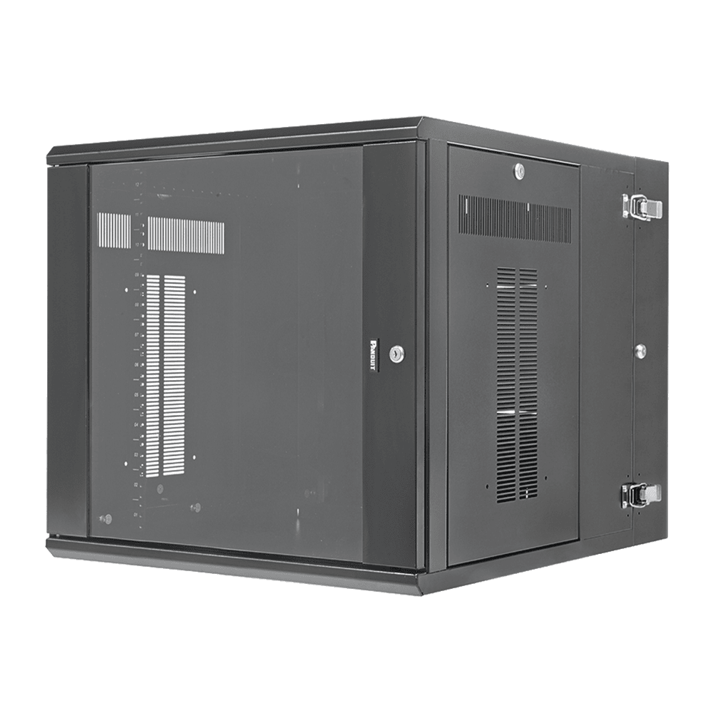 PZWMC1230W-l Gabinete PanZone de Montaje en Pared, de 19in, Puerta con Ventana de Seguridad, 12 UR, 762mm de Profundidad, Color Negro PZWMC1230W 1
