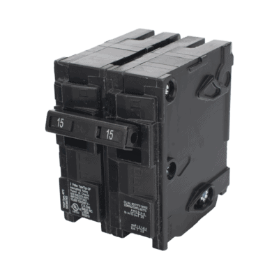 Interruptor automático enchufable tipo QP 2 polos, 15 amp