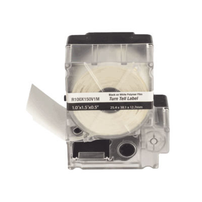 Casete de 100 Etiquetas Autolaminadas Turn-Tell, con Rotación para Mejor Visibilidad, para Cables de Redes de Cobre o Fibra Óptica, de 5.5 a 7.1 mm (0.22 a 0.28 pulgadas) de Diámetro