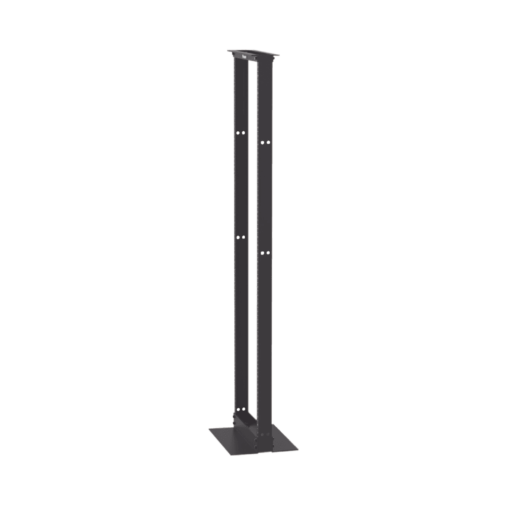 R2P-AD-2-l Rack de Dos Postes Estándar de 19 in, Rieles Numerados y Roscados #12-24, Fabricado en Aluminio, 45 Unidades de Rack, Color Negro R2P 3