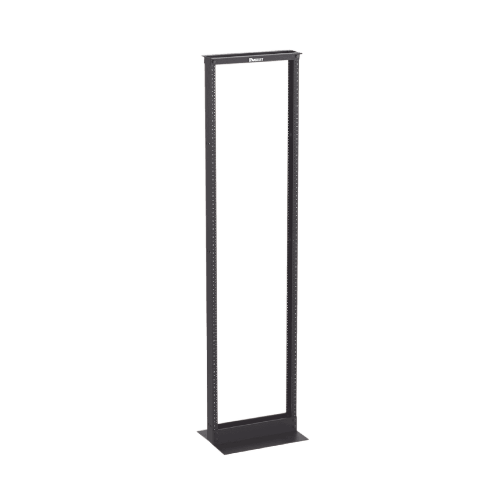 R2P-l Rack de Dos Postes Estándar de 19 in, Rieles Numerados y Roscados #12-24, Fabricado en Aluminio, 45 Unidades de Rack, Color Negro R2P 1