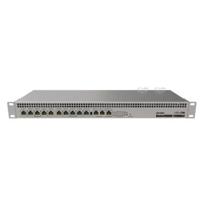 RB1100AHx4 Dude Edition, 13 Puertos Gigabit, Almacenamiento M.2 60GB para Base de Datos Dude