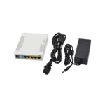 (RB260GSP) Switch Mikrotik 5 puertos PoE (Pasivo) (1in/4out) Gigabit Ethernet y 1 SFP RB260GSP-AD-1-l