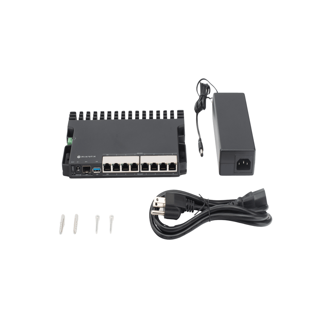 RB5009UPRPLUSSPLUSIN-AD-7-l RB5009UPr+S+IN 8 puertos PoE in/out, 1 SFP+, Solo RouterOS v7 RB5009UPR+S+IN 8