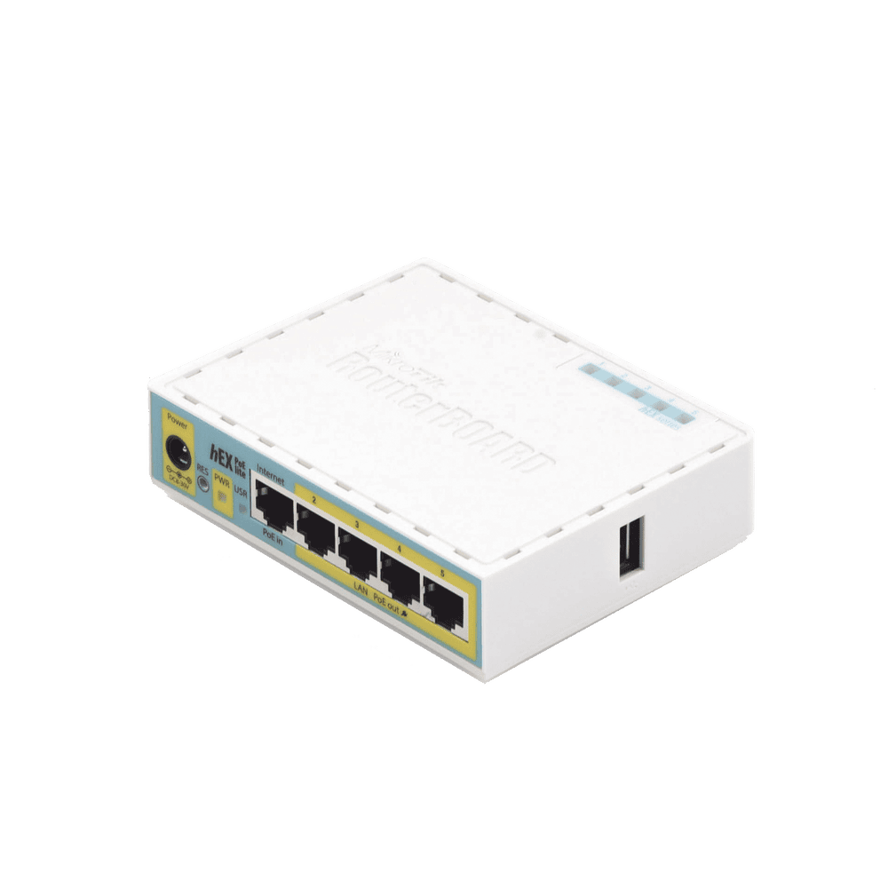 RB750UPR2-AD-2-l (hEX PoE LITE) RouterBoard, 5 Puertos Fast Ethernet, 4 con PoE Pasivo, 1 Puerto USB RB750UPR2 3