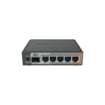 (hEX S) Router Dual Core, 5 puertos Gigabit, 1 Puerto SFP, PoE in, PoE Out RB760IGS-FRENTE-l-1