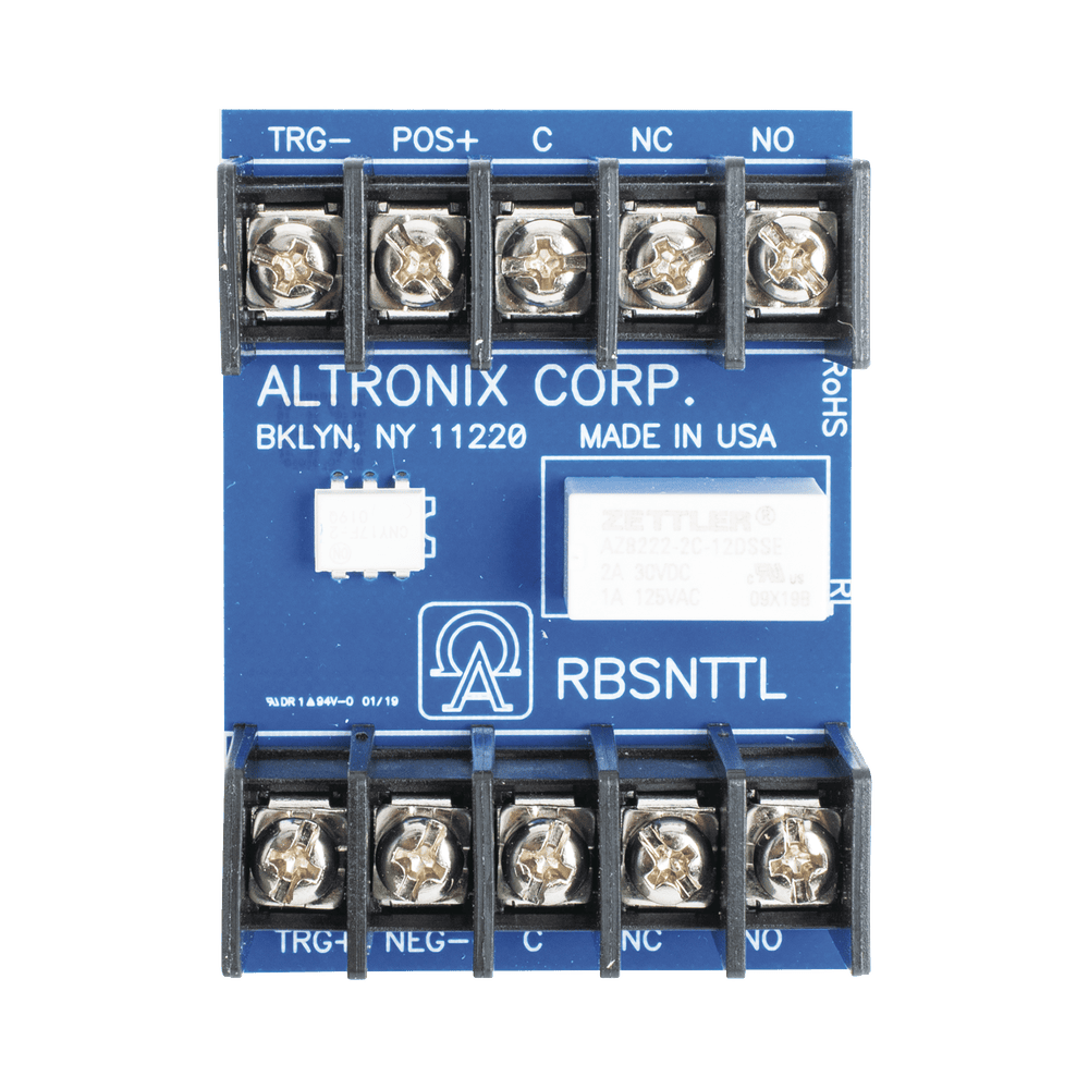 RBSNTTL-FRENTE-l Módulo de relevador ultrasensitivo Altronix RBSNT-TL 2