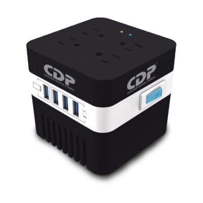 Regulador de Voltaje CDP RU-AVR604 600VA/300W AVR, 4 Salidas, 175 julios, 4 Puertos USB, 120 Vac