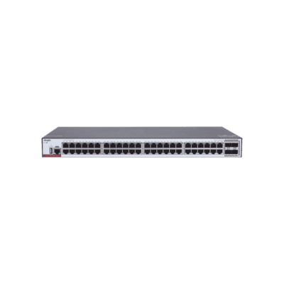 Switch Administrable Capa 3 con 48 puertos Gigabit + 4 SFP+ para fibra 10Gb, gestión gratuita desde la nube.