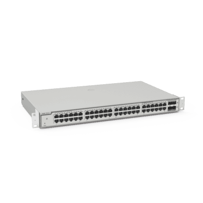 Switch Administrable Capa 3 con 48 puertos Gigabit + 4 SFP+ para fibra 10Gb, gestión gratuita desde la nube