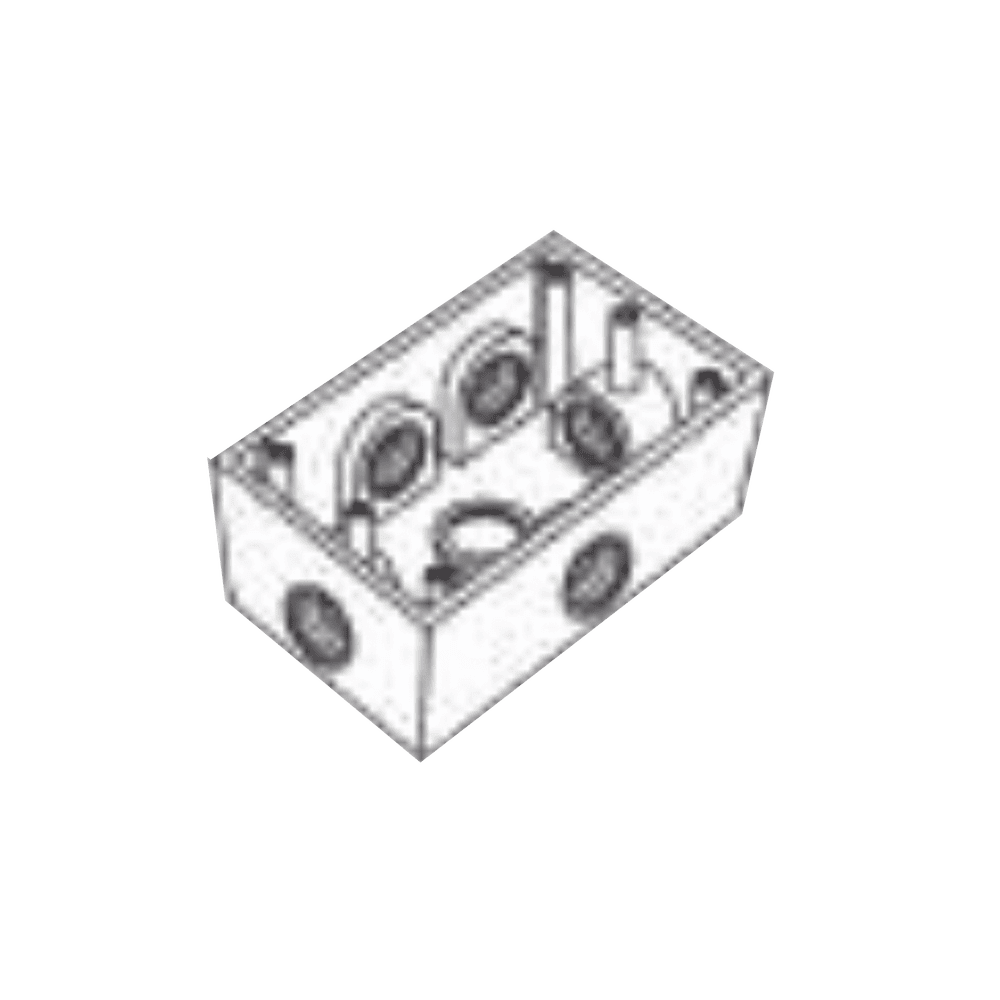 RR0289-AD-1-l Caja Condulet FS de 1/2" (12.7 mm) con seis bocas a prueba de intemperie. RR-0289 2