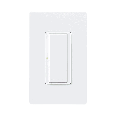 (RadioRA2) Switch on/off  RRD-8S-DV-WH de doble voltaje, un solo polo 120V/, 8A/, 1/10HP 3A en motores, apaga y enciende iluminación ó motor, NO requiere cable neutro.
