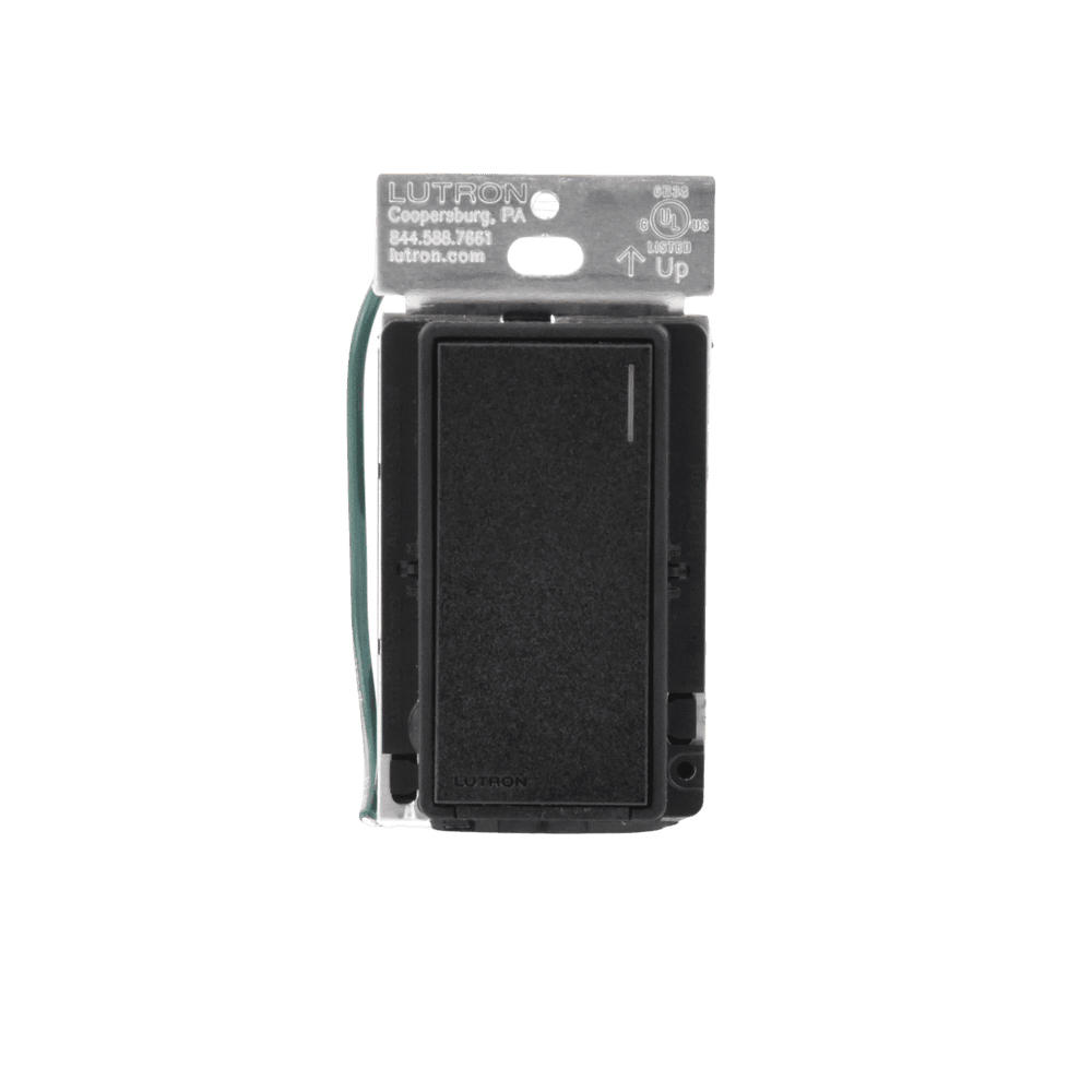 RRSTRSMN-LAT-IZQ-l (RadioRA3) Apagador Auxiliar de pared, compañero de apagadores multilocación. Usar en 3 vías o escalera. Color negro. RRSTRSMN 3