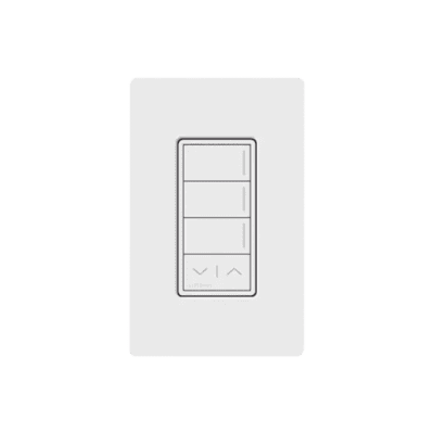 (RadioRa3) Botonera Sunnata Blanco 3 escenas y 2 botones subir/bajar para Radio RA3, programe escenas diferentes en cada botón.