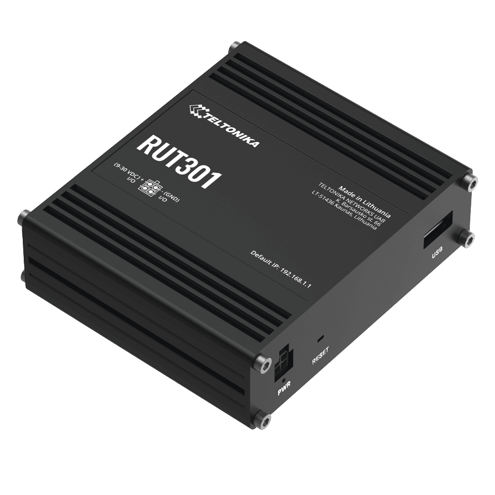 RUT301-l Router Industrial con 5 Puertos Ethernet / RutOS Seguro y Avanzado / Firewall y VPN Integrados / I/O Digital / Administración Remota RMS RUT301 1