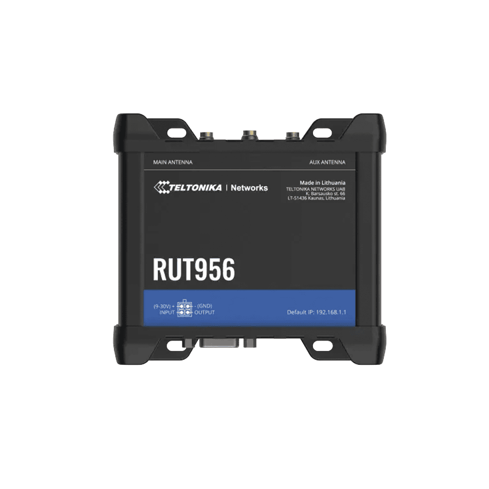 RUT956-FRENTE-l Router LTE Profesional, 4 Puertos Ethernet, RS232, RS485, WiFi 802.11b/g/n, Interface Amigable, Bandas B1, B2, B3, B4, B5, B7, B8, B28 RUT956 2