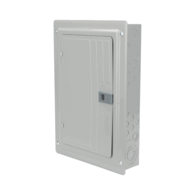 Centro de carga trifásico 3 Fases, 4 Hilos para interruptores QP, de 12 polos - 24 circuitos, 120/240vca, Barras de aluminio 125 Amp, Nema 1, uso interior. Incluye tapa.