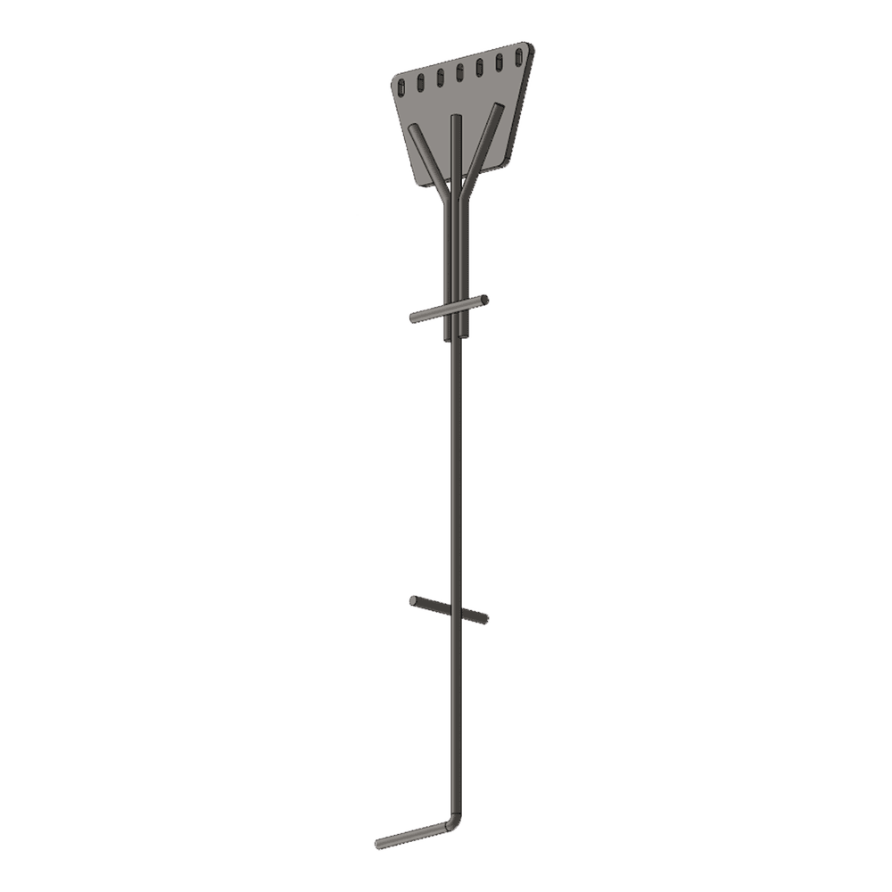 SAZ90G7R-l Ancla de Piso Tipo Paleta 7 Orificios para Retenida. Placa: 3/4", Redondo: 1", Altura: 210 cm. Galv. Inmersión. SAZ-90G-7R 1